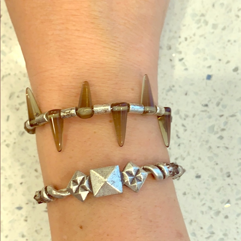 Alex and ani chunky silver bracelet stack